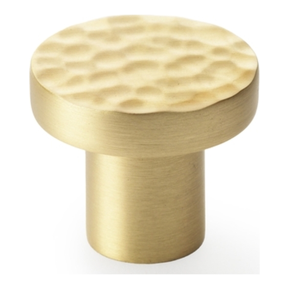 AW820-30-SB • 30mm • Satin Brass • Alexander & Wilks Hanover Hammered Cupboard Knob